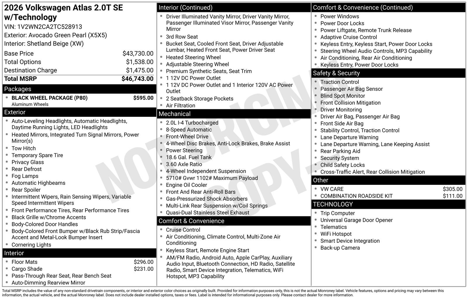 Used 2026 Volkswagen Atlas SE w/ Black Wheel Package image 1