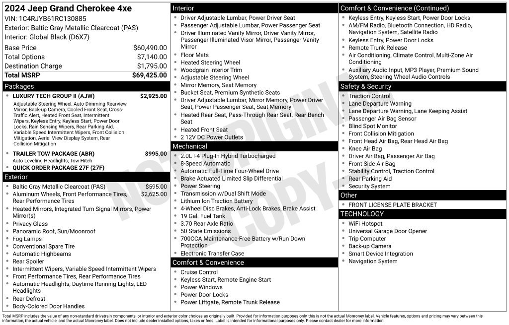 New 2024 Jeep Grand Cherokee Limited 4xe w/ Luxury Tech Group II AWD/4WD image 6