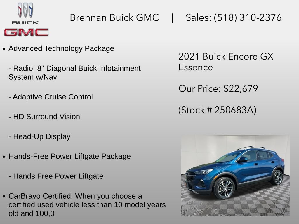 Certified 2021 Buick Encore GX Essence w/ Advanced Technology Package AWD/4WD image 6