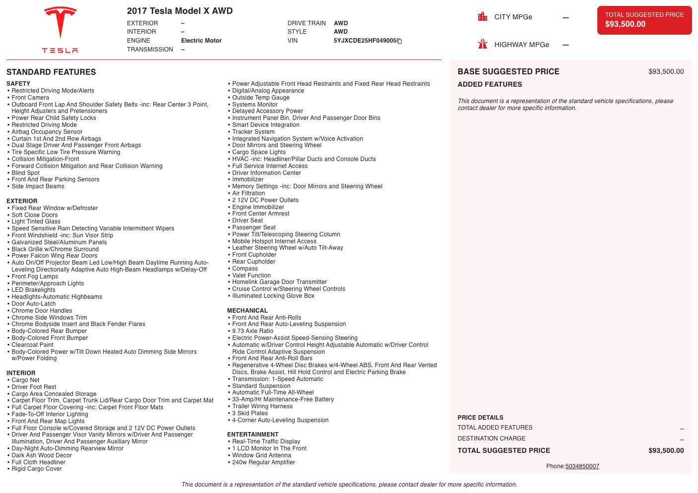 Used 2017 Tesla Model X 75D image 11
