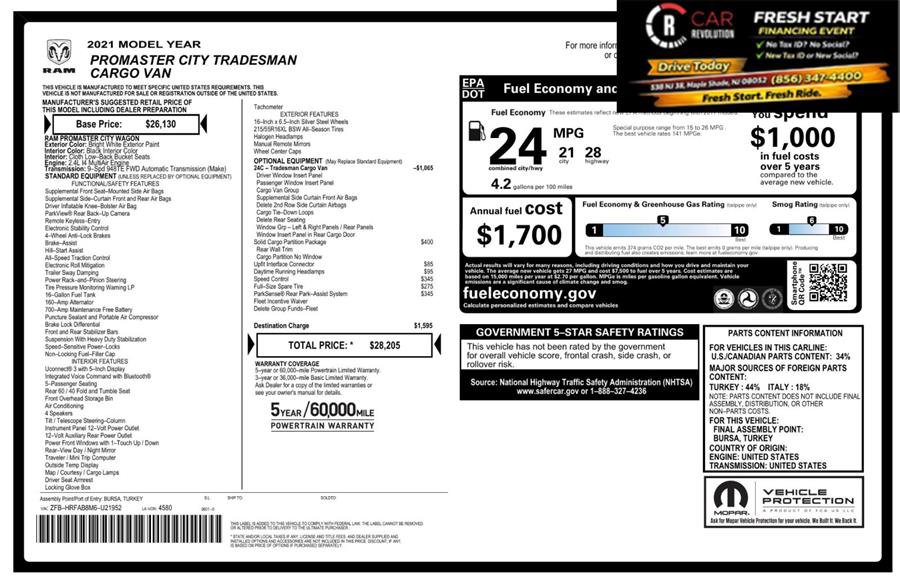 Used 2021 RAM ProMaster City Tradesman FWD image 21