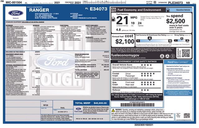 Used 2023 Ford Ranger XLT w/ Equipment Group 302A High AWD/4WD image 49