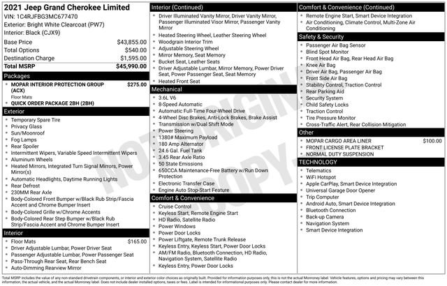 Used 2021 Jeep Grand Cherokee Limited AWD/4WD image 38