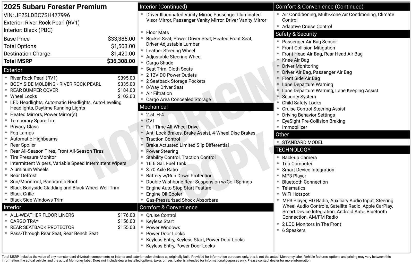 Certified 2025 Subaru Forester Premium AWD/4WD image 31