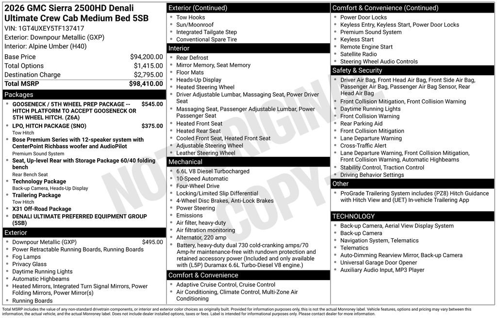Used 2026 GMC Sierra 2500 Denali Ultimate AWD/4WD image 18