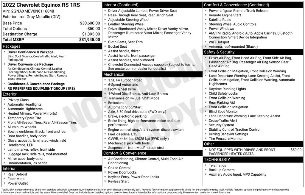 Used 2022 Chevrolet Equinox RS FWD image 5