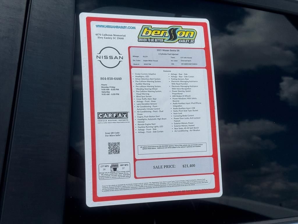 Certified 2021 Nissan Sentra SR w/ Lighting Package FWD image 26