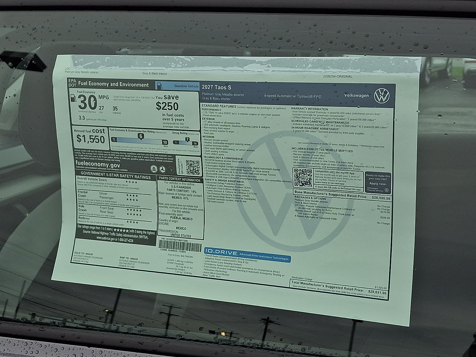 New 2027 Volkswagen Taos S FWD image 4