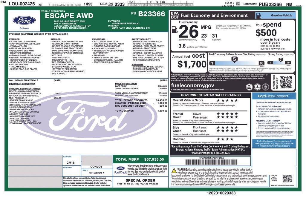 Certified 2023 Ford Escape ST-Line Select w/ Tech Pack #2 image 8