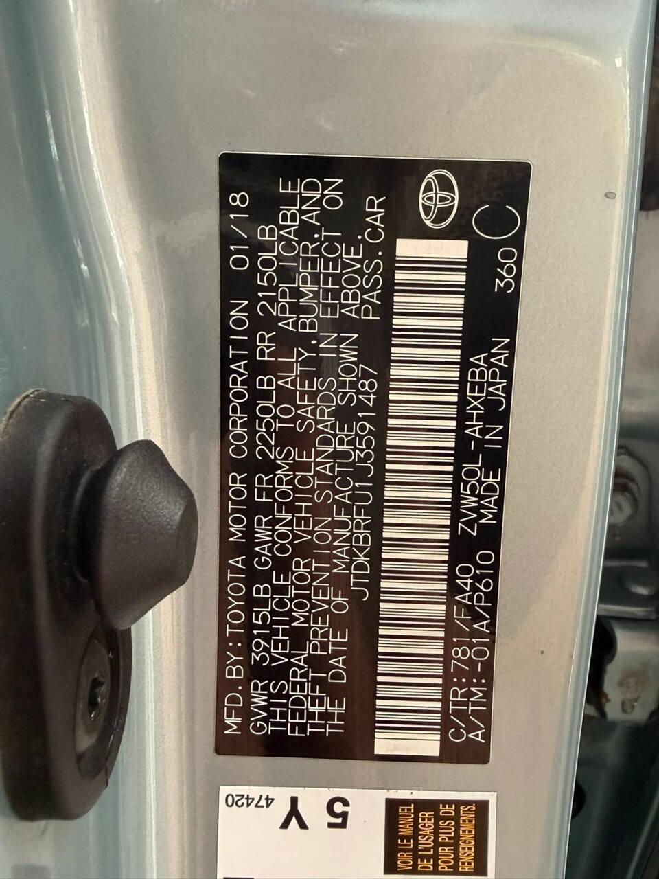 Used 2018 Toyota Prius Two w/ Prius Two Safety Plus Package FWD image 23