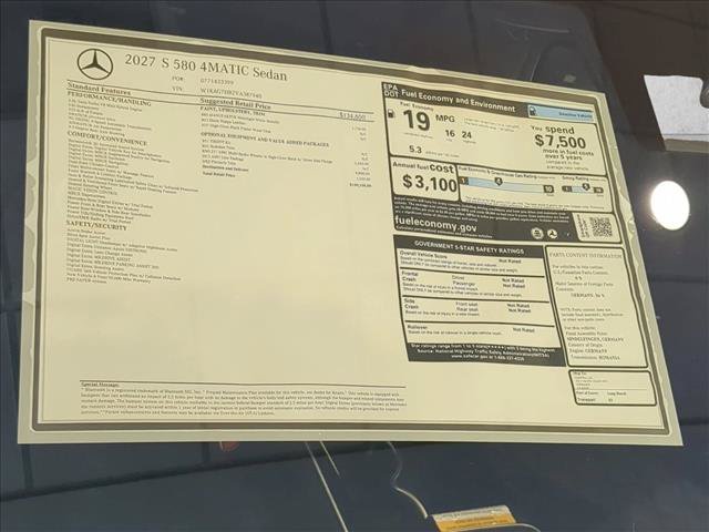 New 2027 Mercedes-Benz S 580 4MATIC Sedan image 9