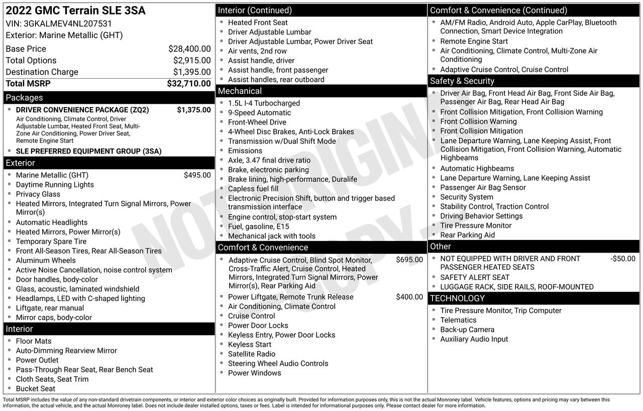 Used 2022 GMC Terrain SLE w/ Driver Convenience Package image 42