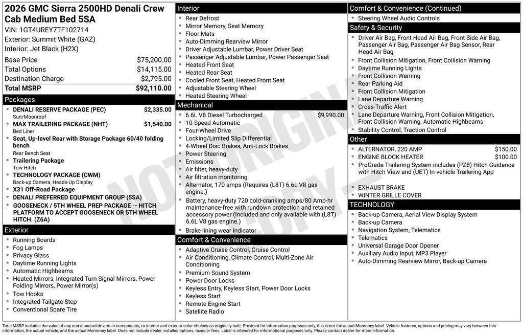 New 2026 GMC Sierra 2500 Denali w/ Denali Reserve Package AWD/4WD image 4