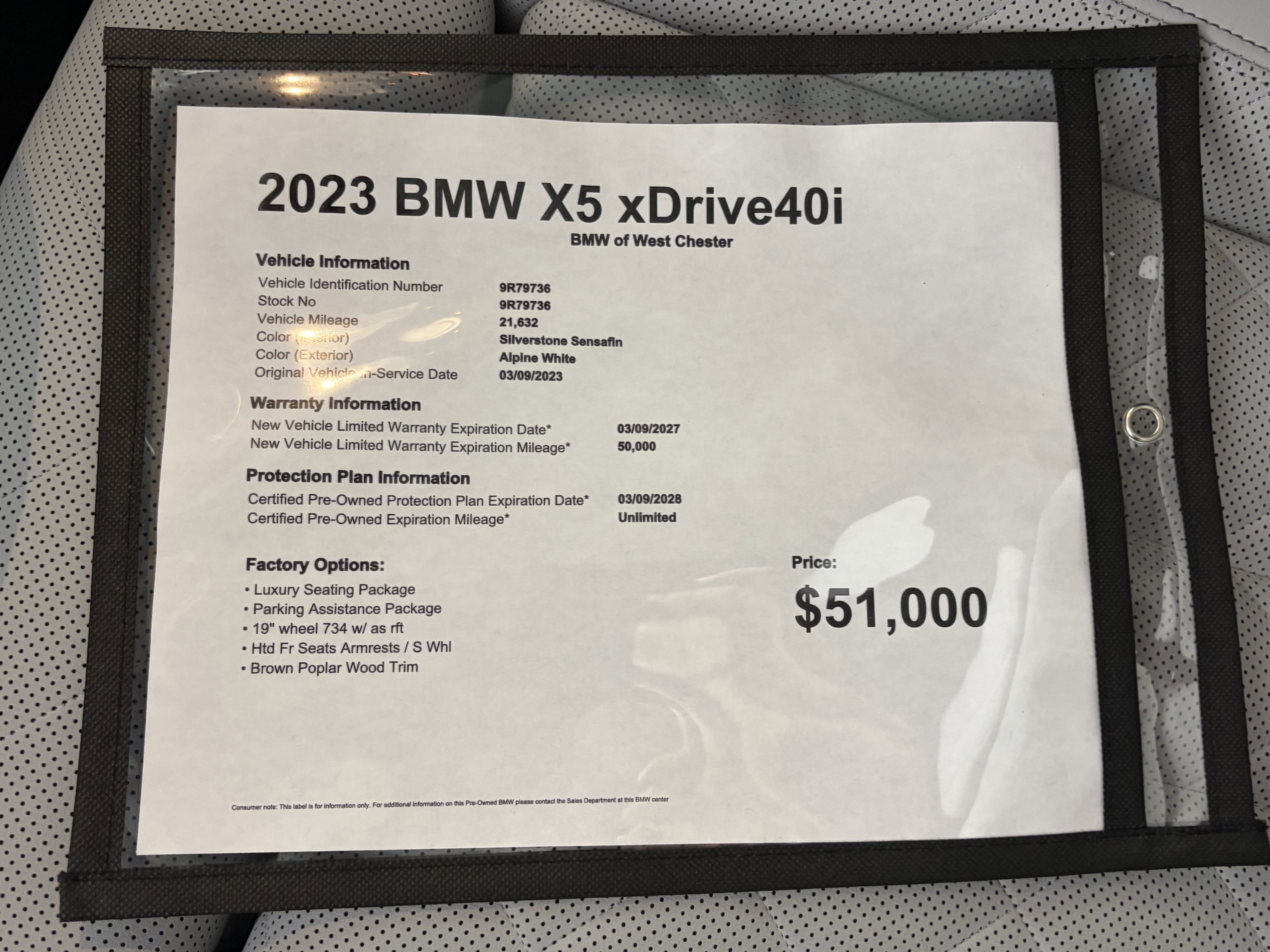 Certified 2023 BMW X5 xDrive40i w/ Luxury Seating Package image 18