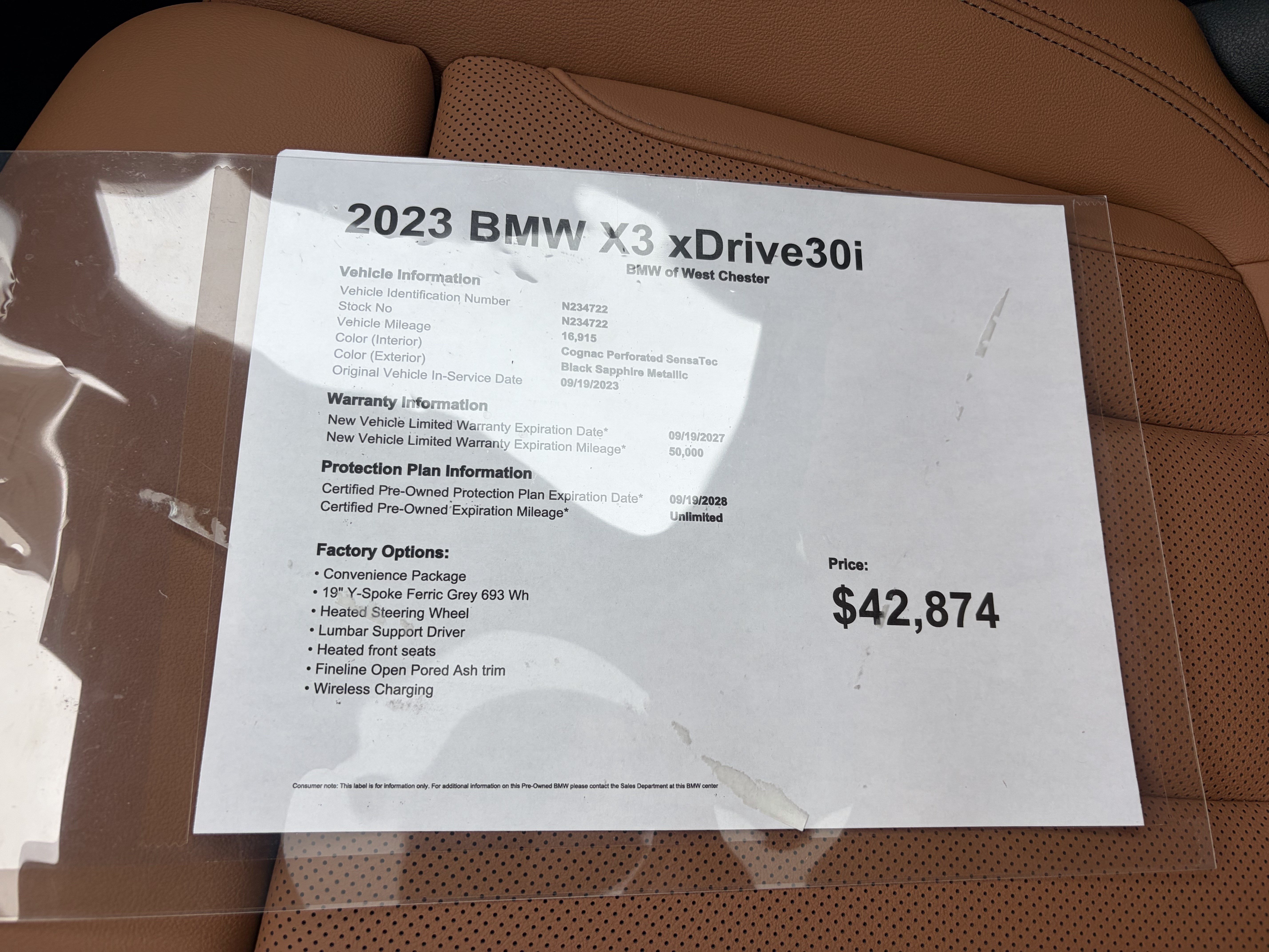 Certified 2023 BMW X3 xDrive30i w/ Convenience Package w/ZPA AWD/4WD image 19