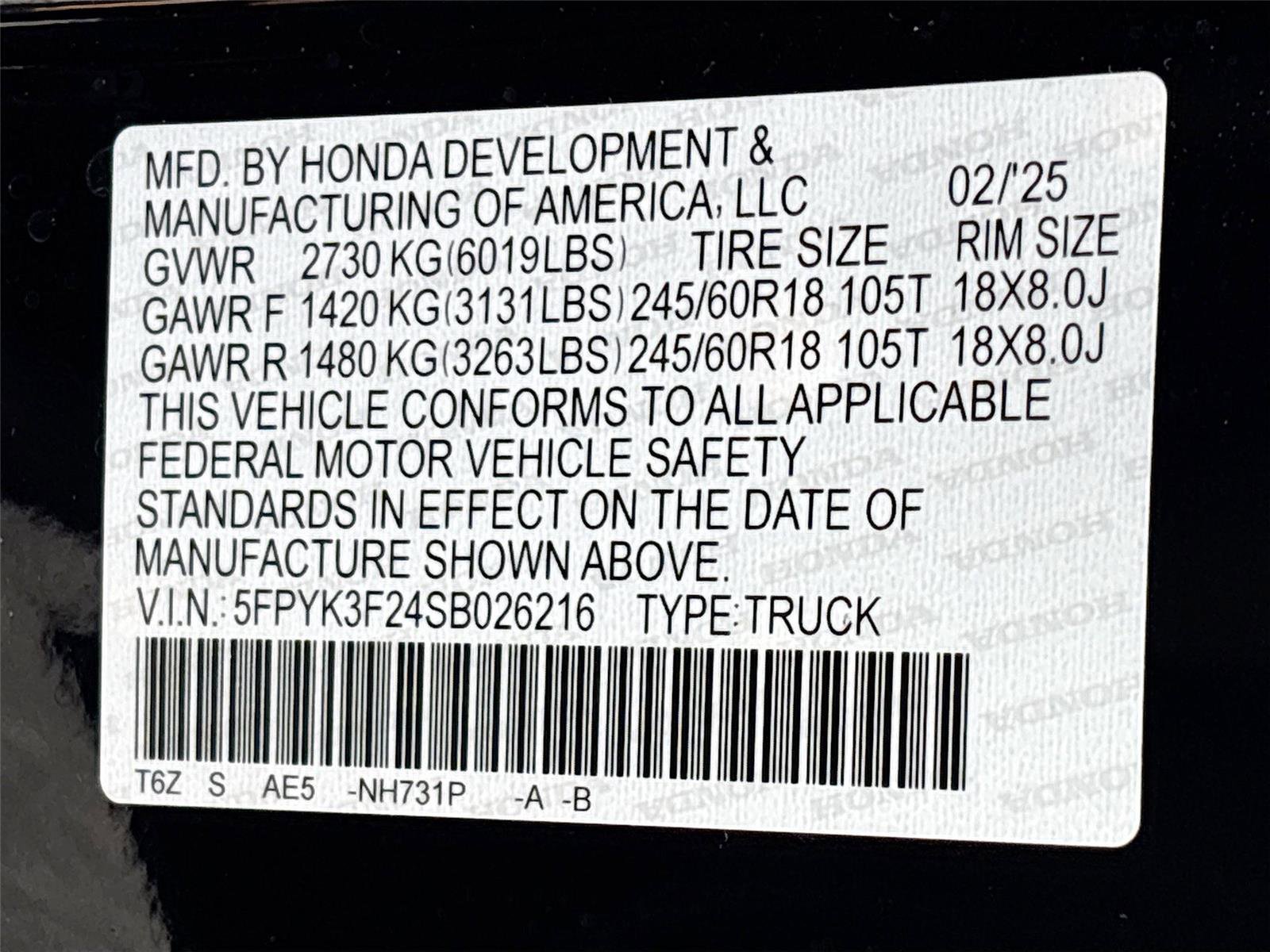 Certified 2025 Honda Ridgeline Sport+ image 35