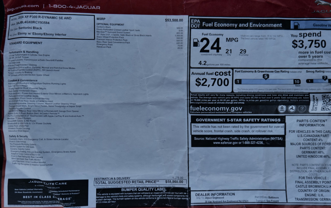 Used 2024 Jaguar XF R-Dynamic SE image 34