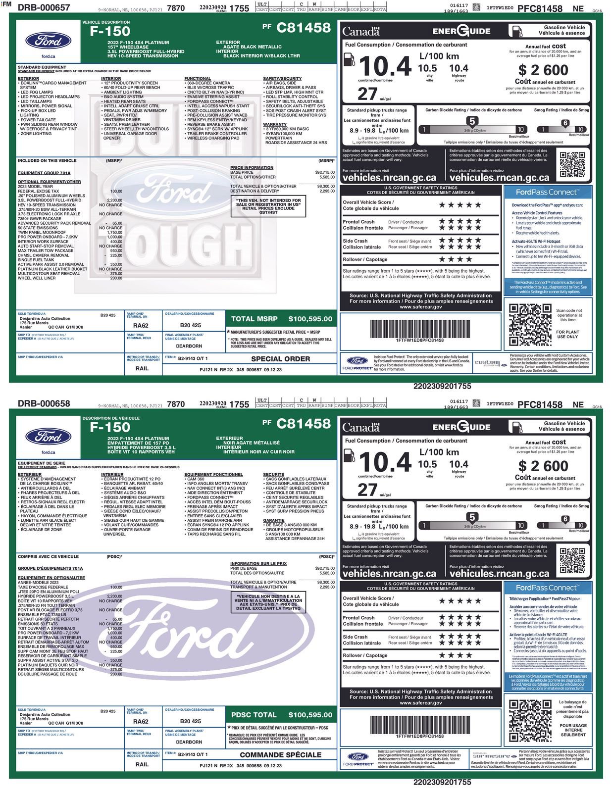 Used 2023 Ford F150 Platinum w/ Max Trailer Tow Package AWD/4WD image 4