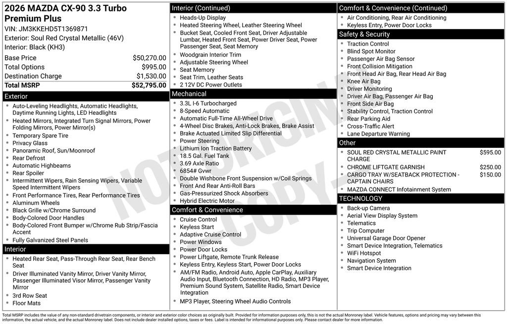New 2026 MAZDA CX-90 3.3 Turbo w/ Premium Plus Pkg image 6