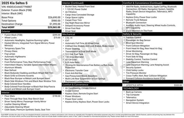 New 2025 Kia Seltos S image 4