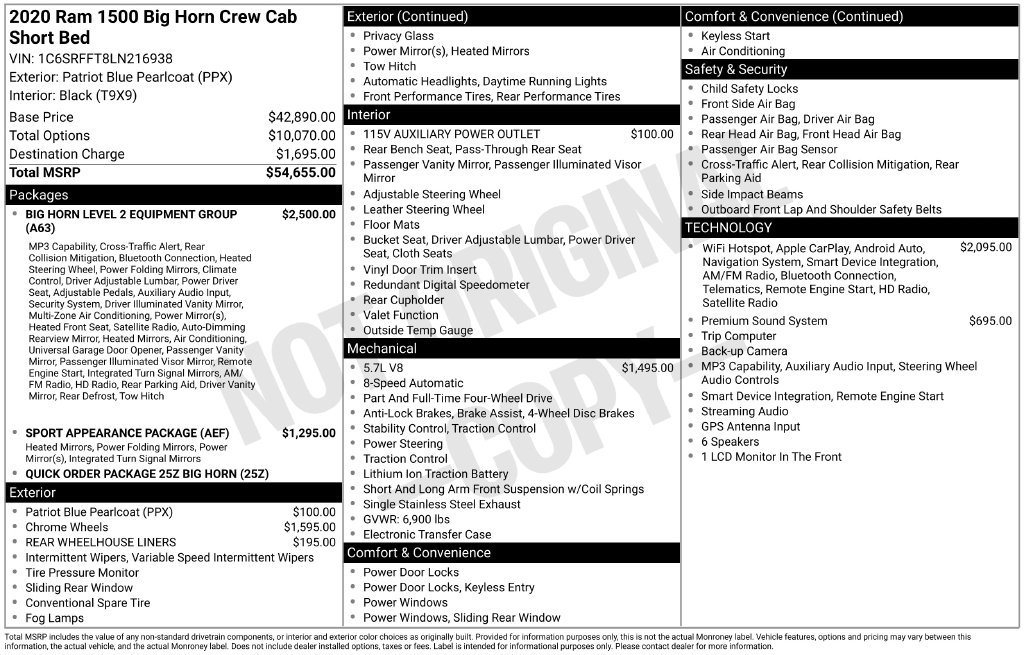 Used 2020 RAM 1500 Big Horn