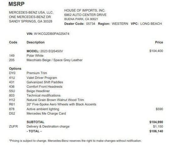 Certified 2023 Mercedes-Benz EQS 450+ Sedan image 4