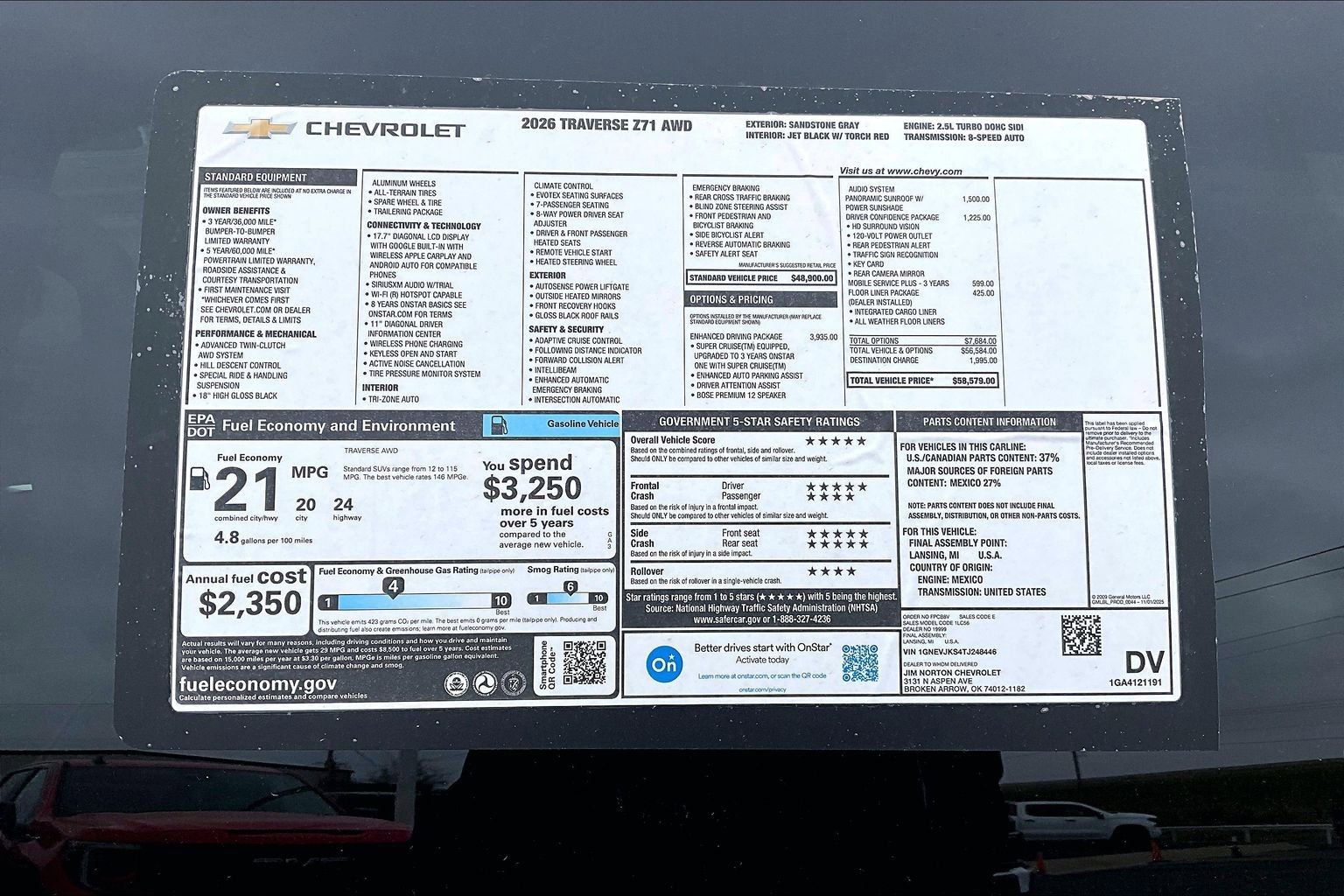 New 2026 Chevrolet Traverse Z71 w/ Enhanced Driving Package image 13
