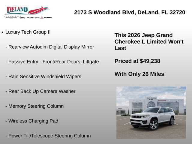 New 2026 Jeep Grand Cherokee L Limited w/ Luxury Tech Group II RWD image 16