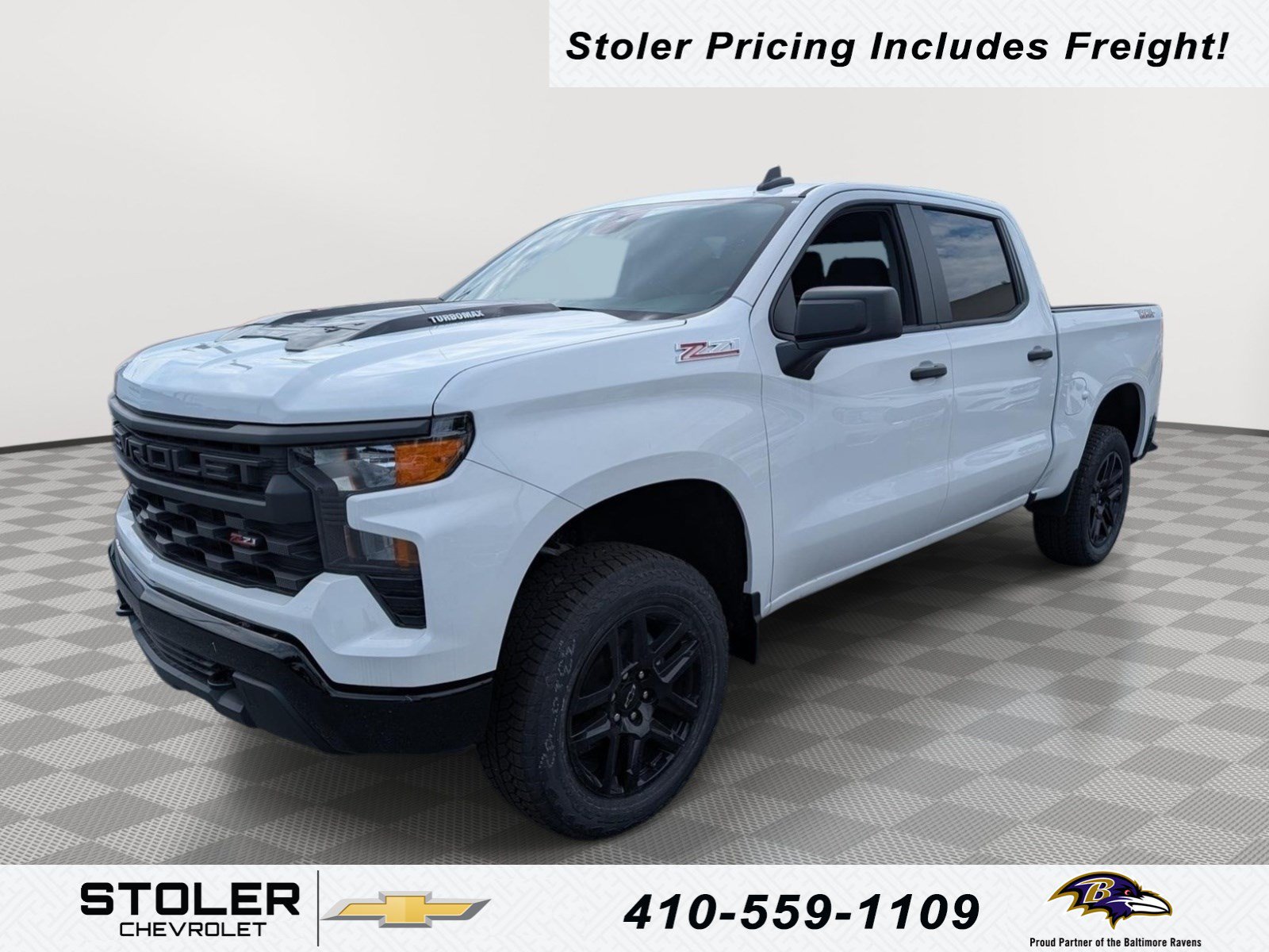 New 2026 Chevrolet Silverado 1500 Custom Trail Boss w/ Turbomax Blackout Package