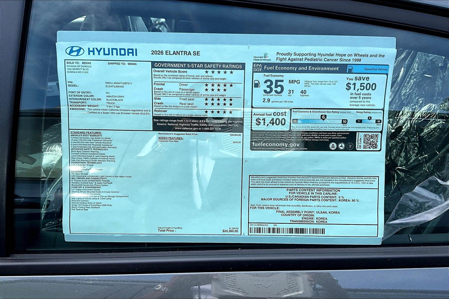 New 2026 Hyundai Elantra SE FWD image 12