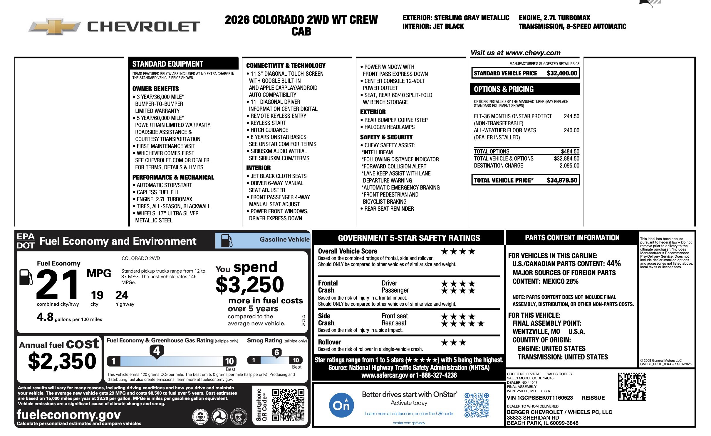 Used 2026 Chevrolet Colorado W/T RWD image 4