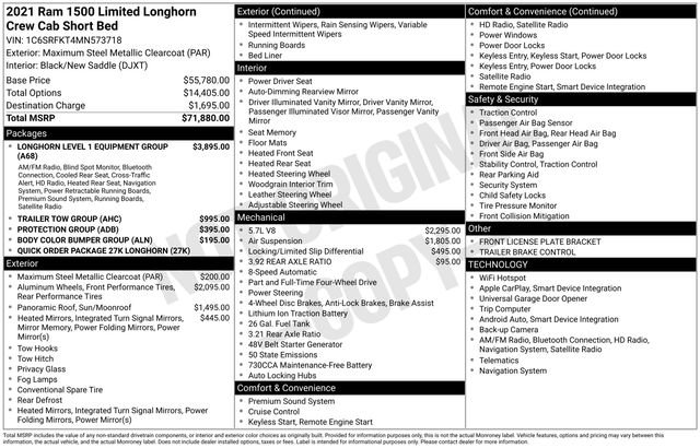 Used 2021 RAM 1500 Limited AWD/4WD image 14
