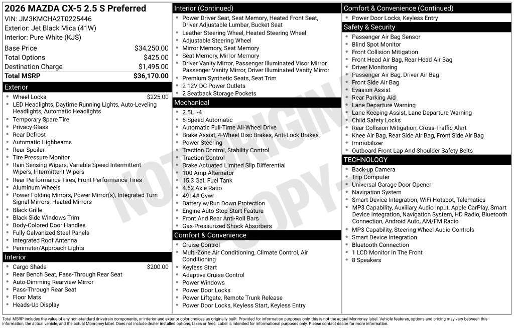 New 2026 MAZDA CX-5 Preferred AWD/4WD image 33