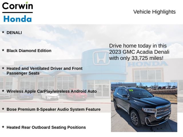 Used 2023 GMC Acadia Denali w/ Black Diamond Edition image 7