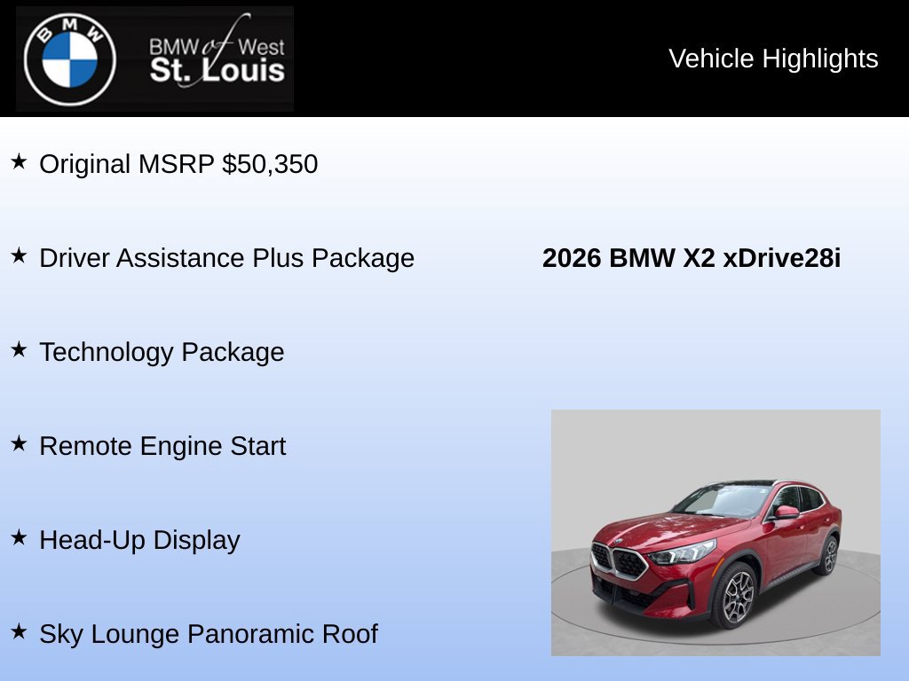 Used 2026 BMW X2 xDrive28i w/ Technology Package AWD/4WD image 8