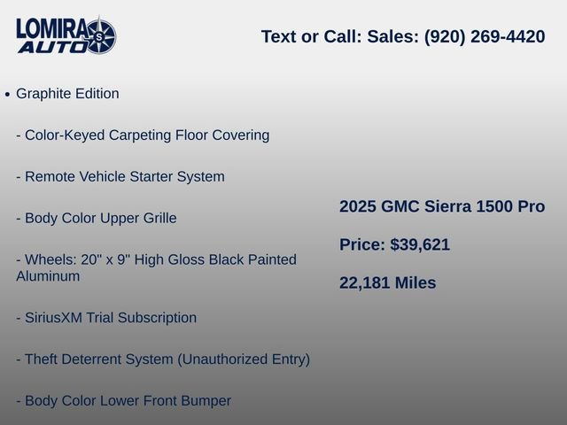 Used 2025 GMC Sierra 1500 Pro w/ Graphite Edition AWD/4WD image 9
