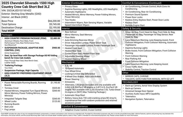 Certified 2025 Chevrolet Silverado 1500 High Country w/ High Country Premium Package AWD/4WD image 5