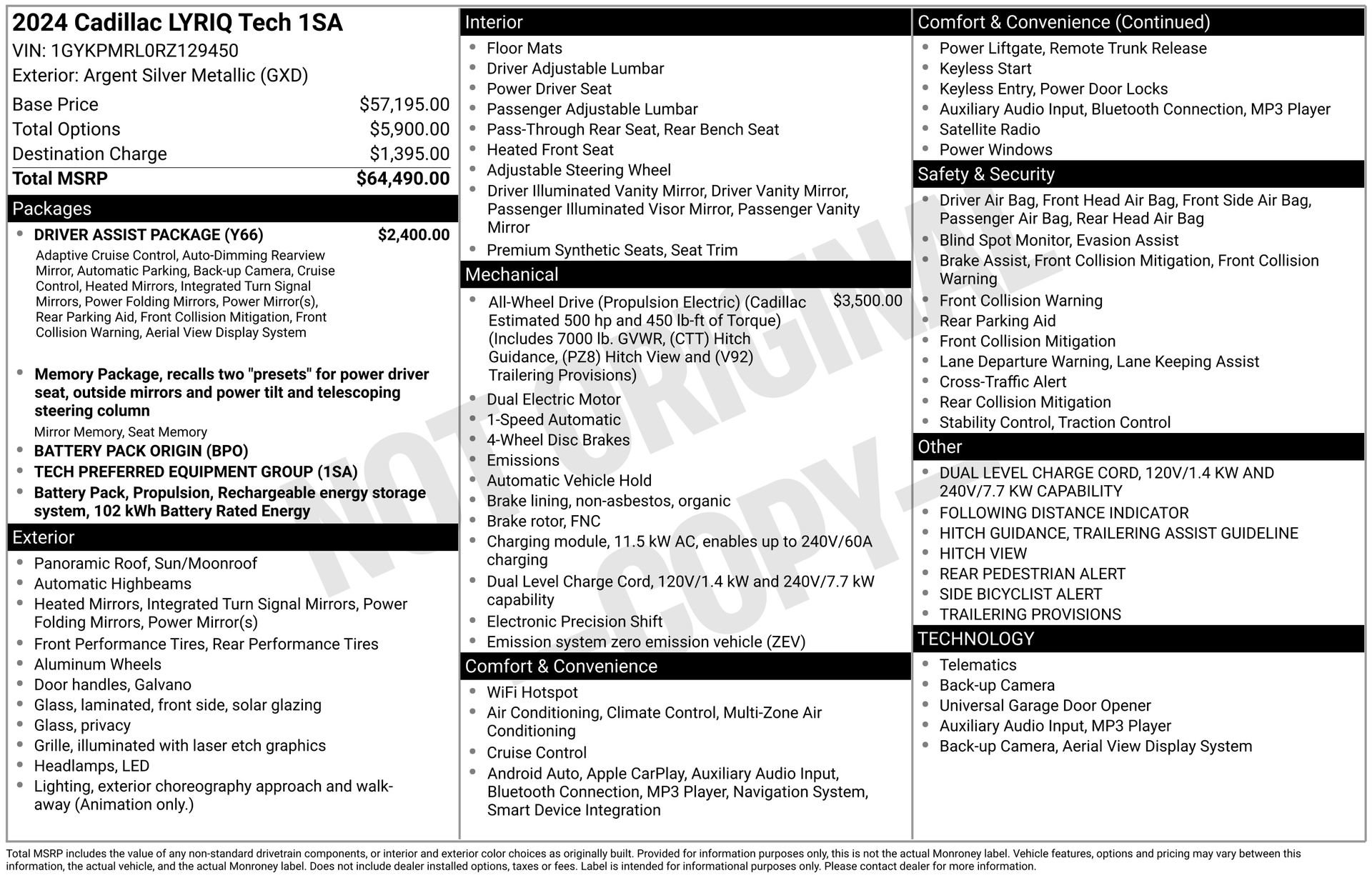Certified 2024 Cadillac Lyriq Tech w/ Driver Assist Package image 44
