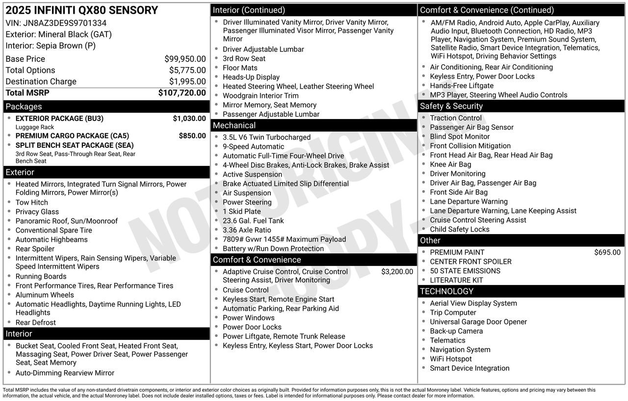 Used 2025 INFINITI QX80 Sensory w/ Exterior Package image 35