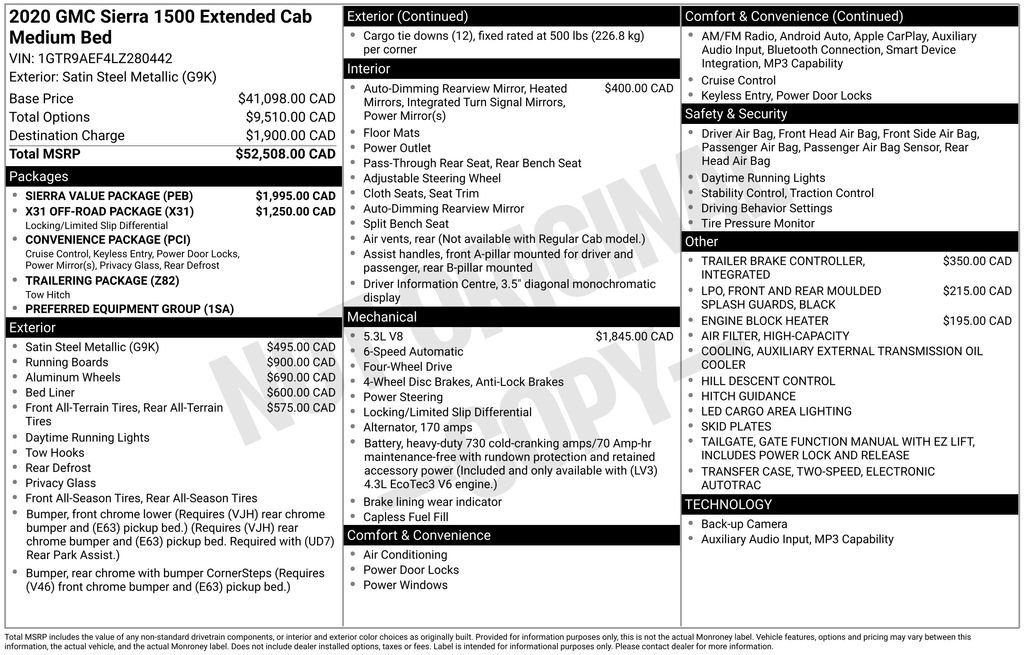 Used 2020 GMC Sierra 1500 4x4 Double Cab w/ Sierra Value Package image 5