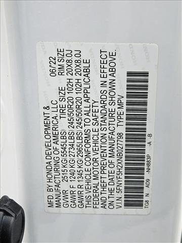 Certified 2022 Honda Pilot Special Edition image 24