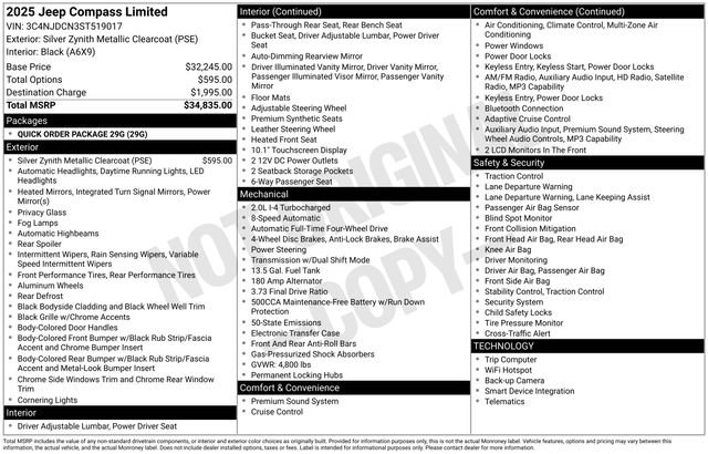 Used 2025 Jeep Compass Limited AWD/4WD image 25