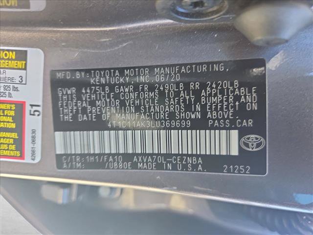 Certified 2020 Toyota Camry LE w/ Carpet Mat Package FWD image 18
