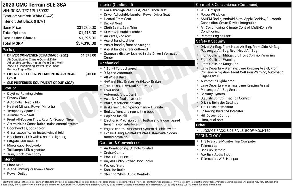 Used 2023 GMC Terrain SLE w/ Driver Convenience Package image 9