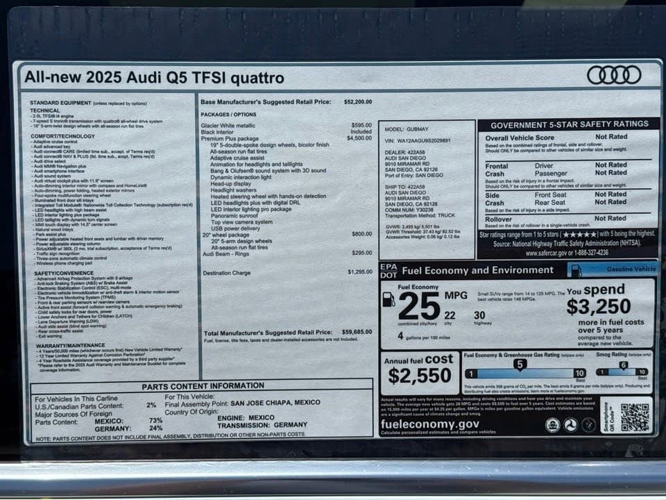 Certified 2025 Audi Q5 Premium w/ Premium Plus AWD/4WD image 21