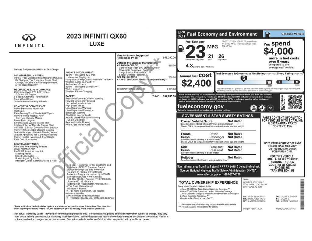 Used 2023 INFINITI QX60 Luxe w/ Cargo Package image 4