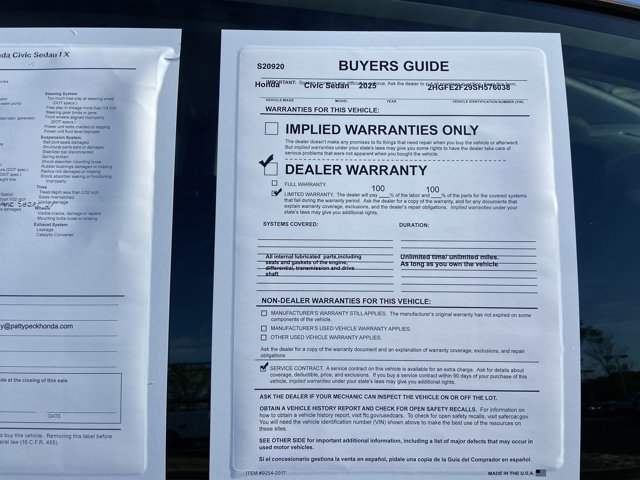 Used 2025 Honda Civic LX image 5