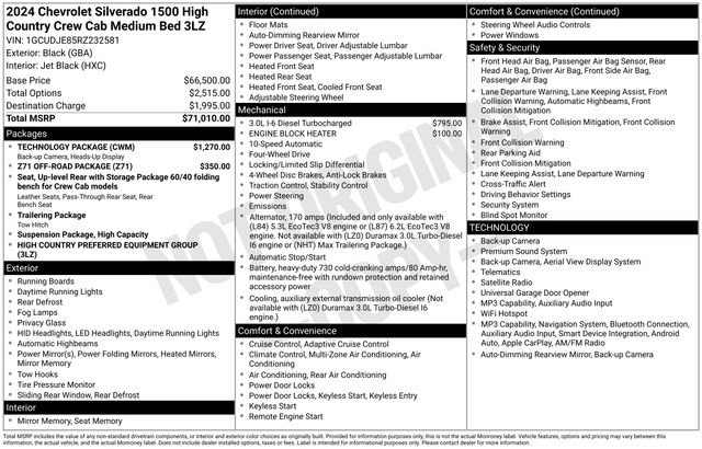 Used 2024 Chevrolet Silverado 1500 High Country w/ Technology Package AWD/4WD image 30