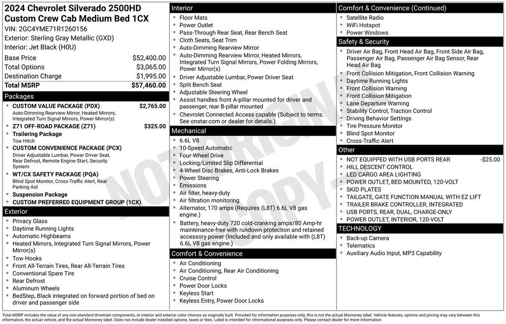 Used 2024 Chevrolet Silverado 2500 Custom w/ Custom Value Package AWD/4WD image 25
