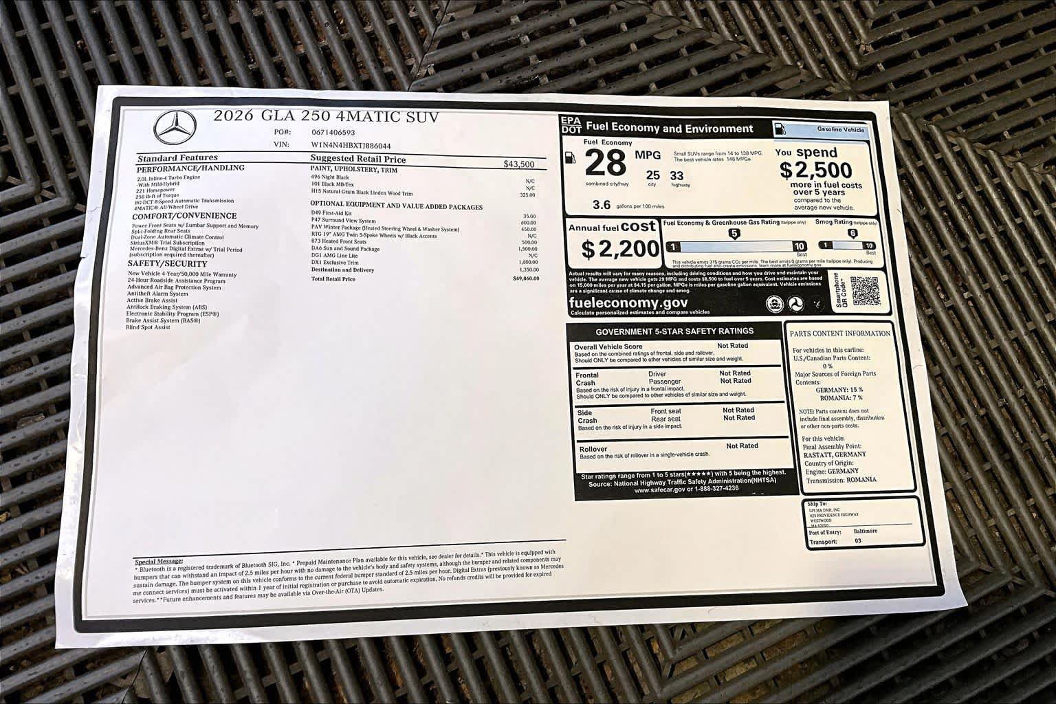 New 2026 Mercedes-Benz GLA 250 4MATIC image 18